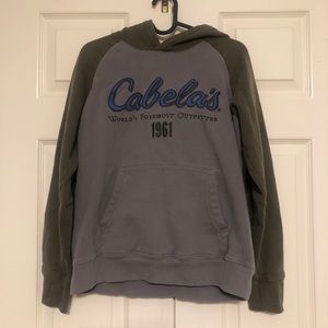 Cabela’s 1961 Olive Green & Grey Hoodie Small
